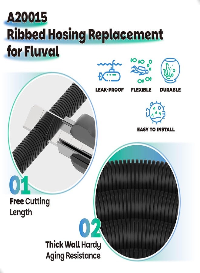 Dimakung خرطوم بديل مضلع A20015 لأنابيب فلتر Fluval 306/307/406/407/305/405، خرطوم فلتر حوض السمك بطول 9.8 قدم لنظام مضخة وترشيح أحواض السمك Fluval، قطر 16 مم - Image 4
